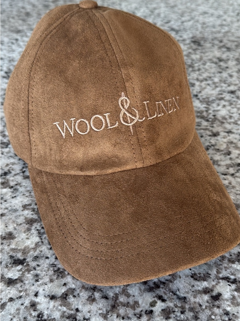 Wool & Linen Brown Suede Baseball Cap